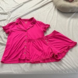 Lilly Pulitzer Fuchsia Button-Down Pajama Set